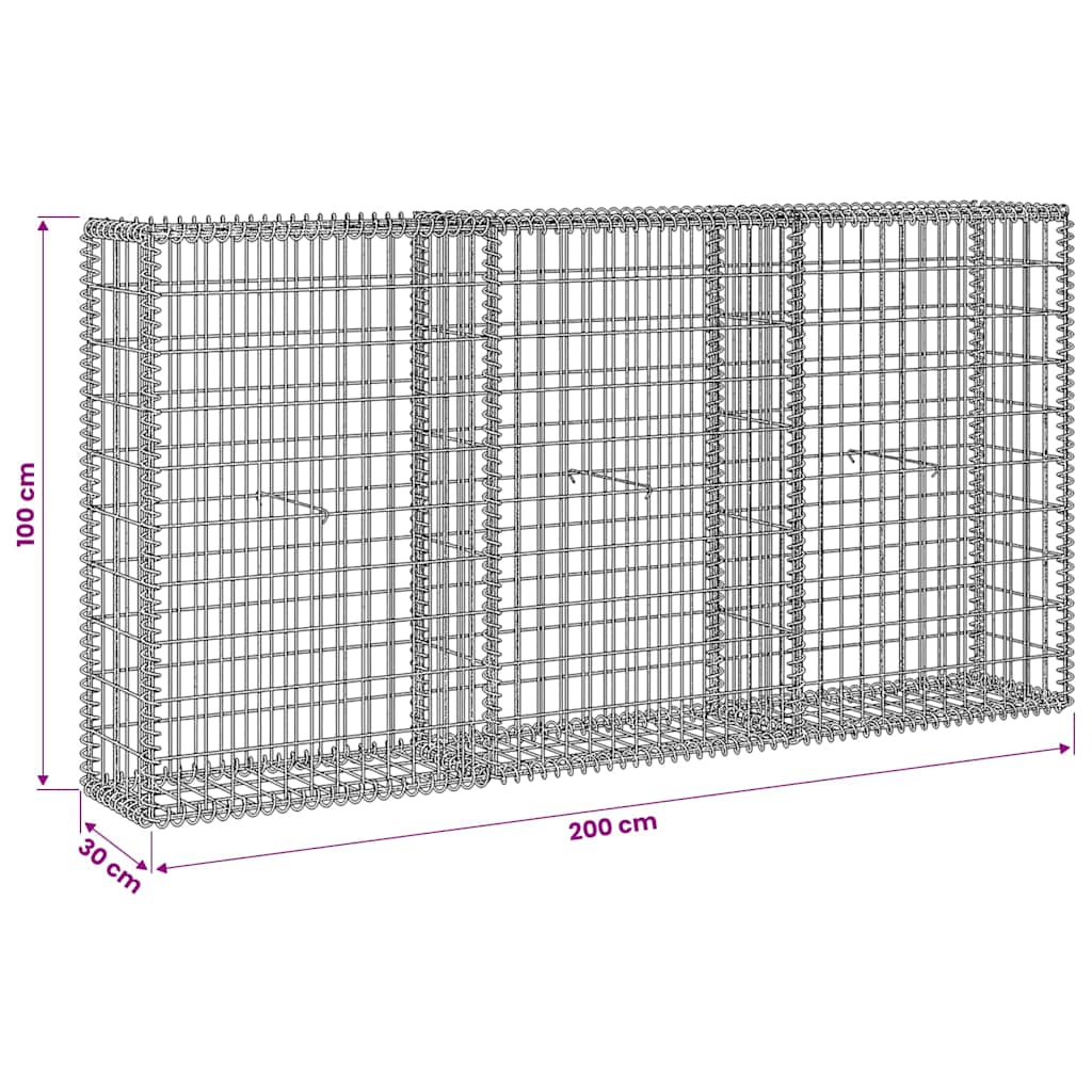 vidaXL Gabion mand 150x50x100 cm gegalvaniseerd staal