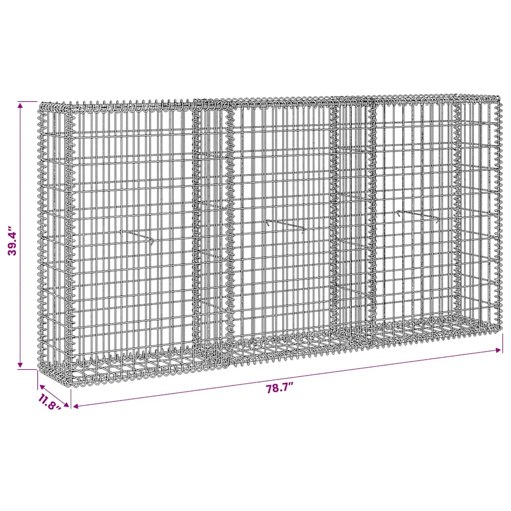 vidaXL Gabion mand 150x50x100 cm gegalvaniseerd staal