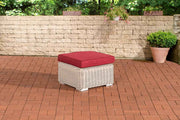Polyrattan hocker Bilbao / Madeira parelwit,robijnrood perlweiß