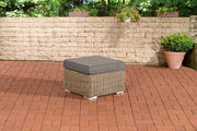Polyrattan hocker Bilbao / Madeira natura,ijzerachtig grijs natura