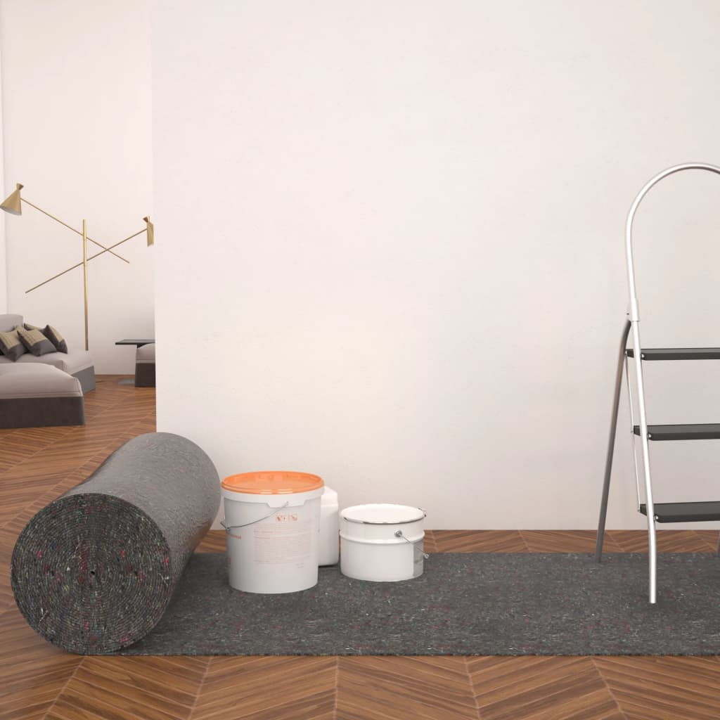 vidaXL Antislip schildersvlies 1020 cm 280 g/m² grijs - Aashly