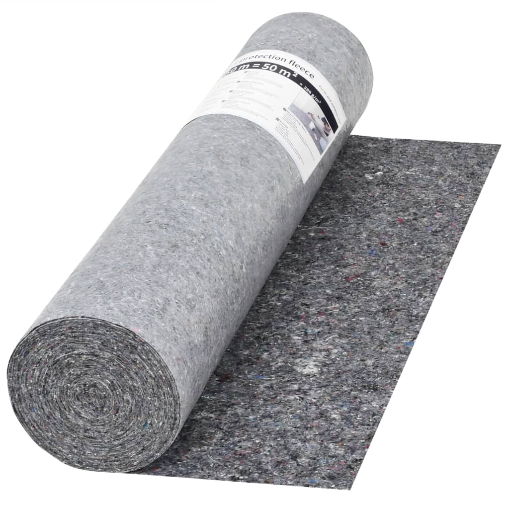 vidaXL Antislip schildersvlies 1020 cm 280 g/m² grijs - Aashly