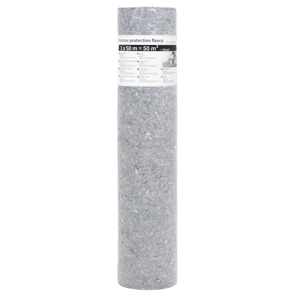 vidaXL Antislip schildersvlies 1020 cm 280 g/m² grijs - Aashly