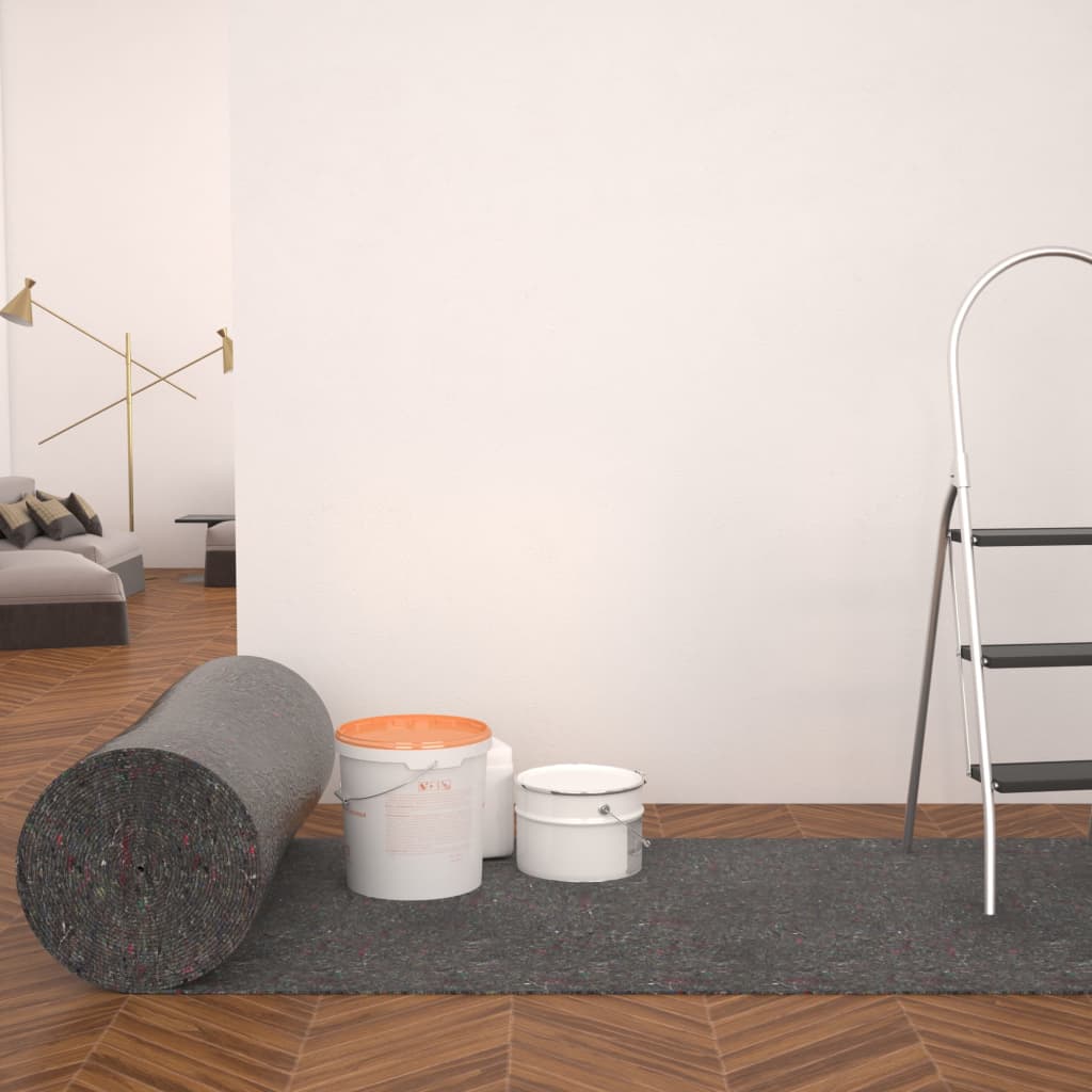 vidaXL Antislip schildersvlies 1020 cm 280 g/m² grijs - Aashly