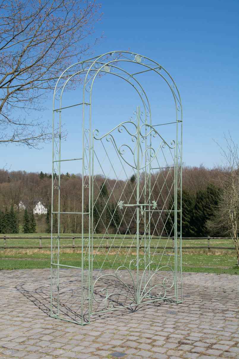 Rozenboog Melissa met deur. antiek/groen antik-grün