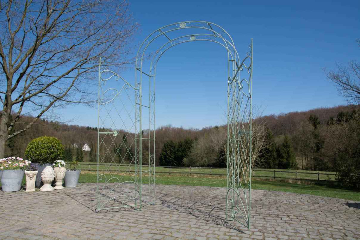 Rozenboog Melissa met deur. antiek/groen antik-grün
