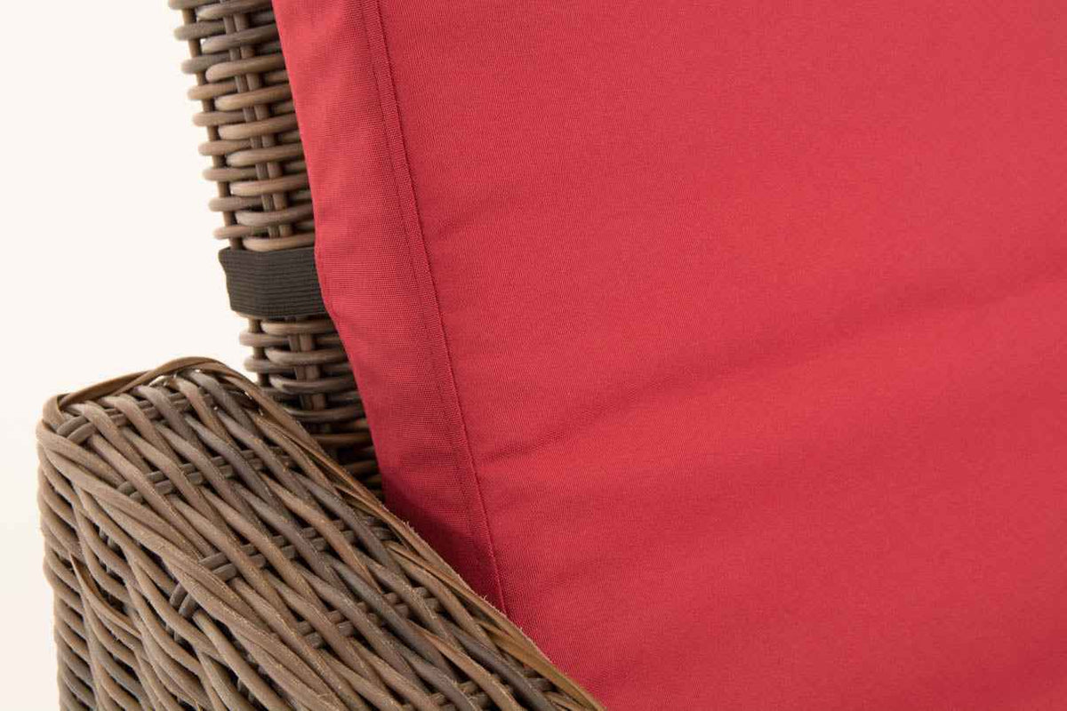 Wicker Loungebank ANCONA 5mm bruin gemeleerd,robijnrood braun-meliert