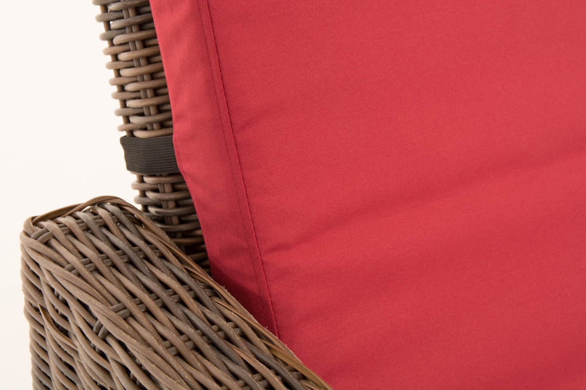 Wicker Loungebank ANCONA 5mm bruin gemeleerd,robijnrood braun-meliert
