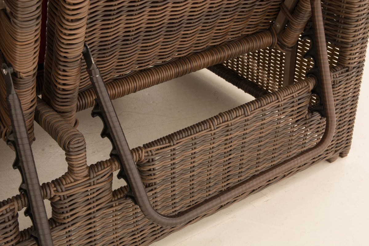 Wicker Loungebank ANCONA 5mm bruin gemeleerd,robijnrood braun-meliert