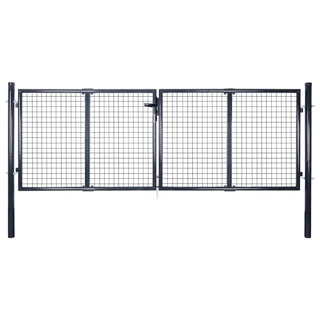 vidaXL Gaaspoort 289x100 cm gegalvaniseerd staal grijs