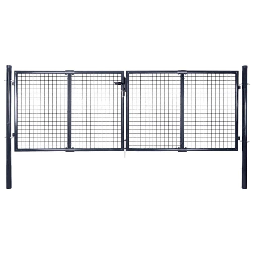 vidaXL Gaaspoort 289x100 cm gegalvaniseerd staal grijs