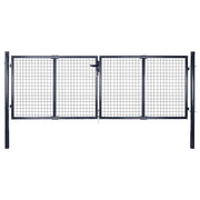 vidaXL Gaaspoort 289x100 cm gegalvaniseerd staal grijs