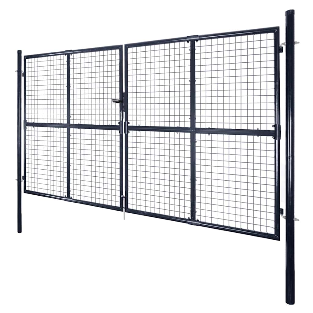 vidaXL Gaaspoort 289x100 cm gegalvaniseerd staal grijs