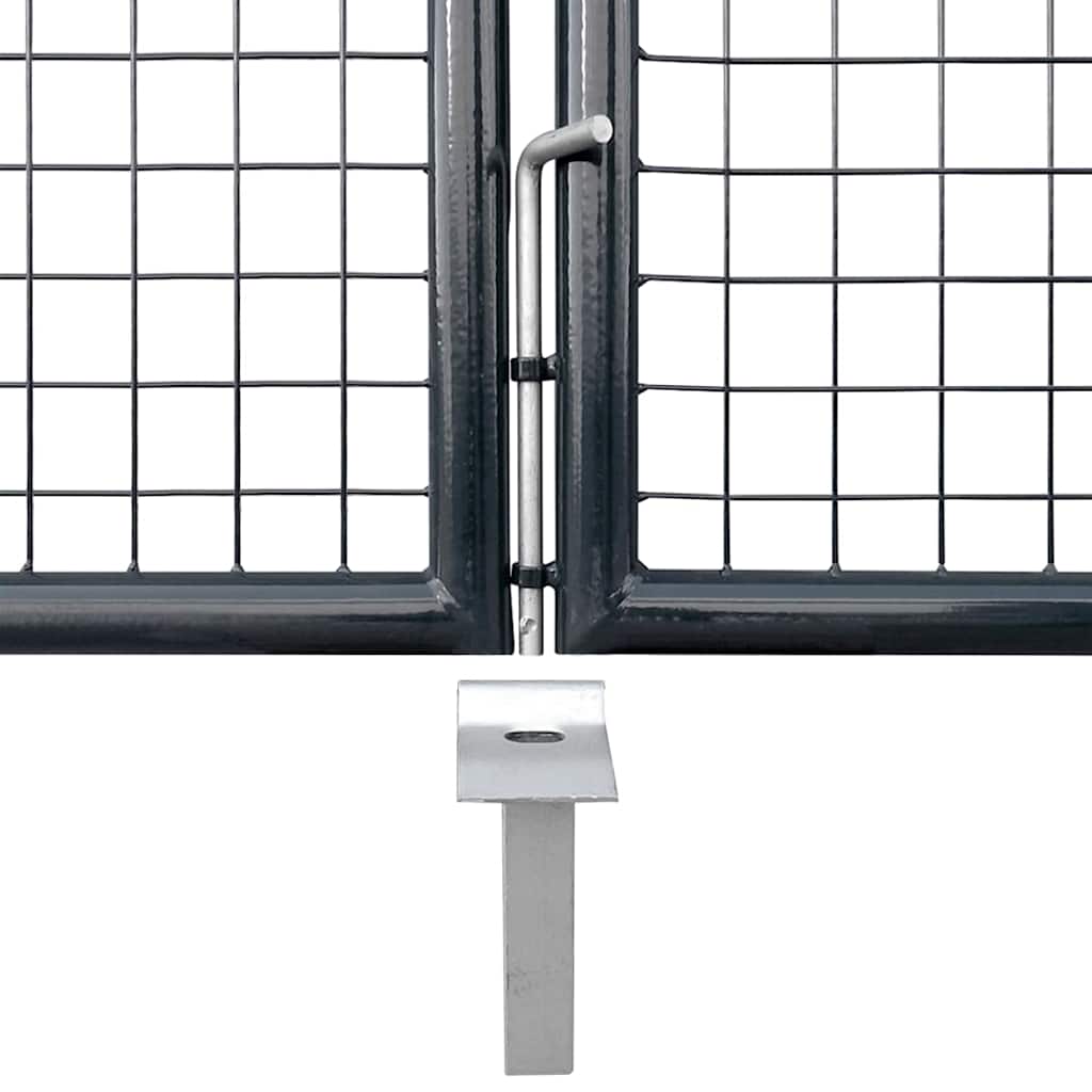 vidaXL Gaaspoort 289x100 cm gegalvaniseerd staal grijs