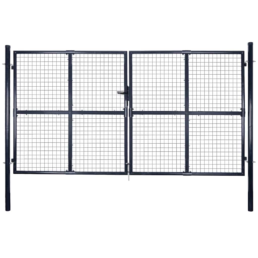 vidaXL Gaaspoort 289x100 cm gegalvaniseerd staal grijs