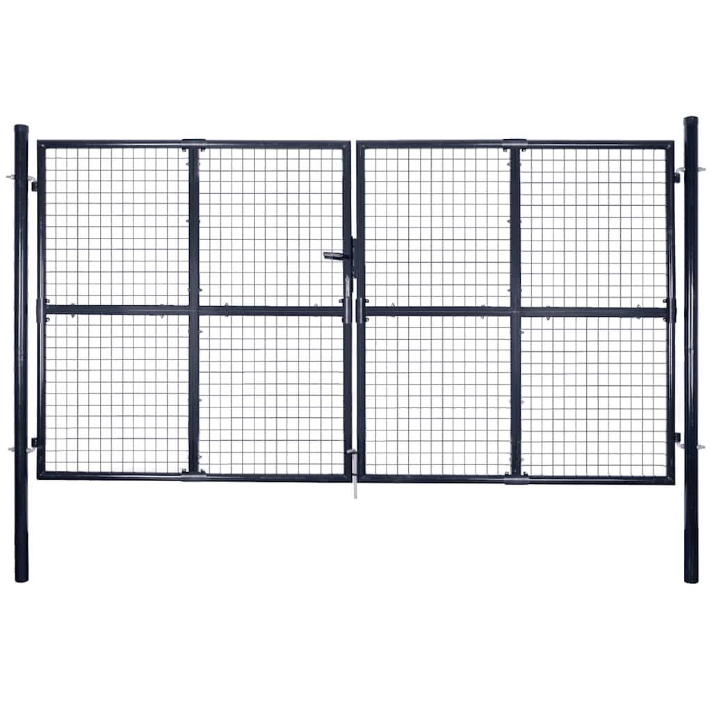 vidaXL Gaaspoort 289x100 cm gegalvaniseerd staal grijs