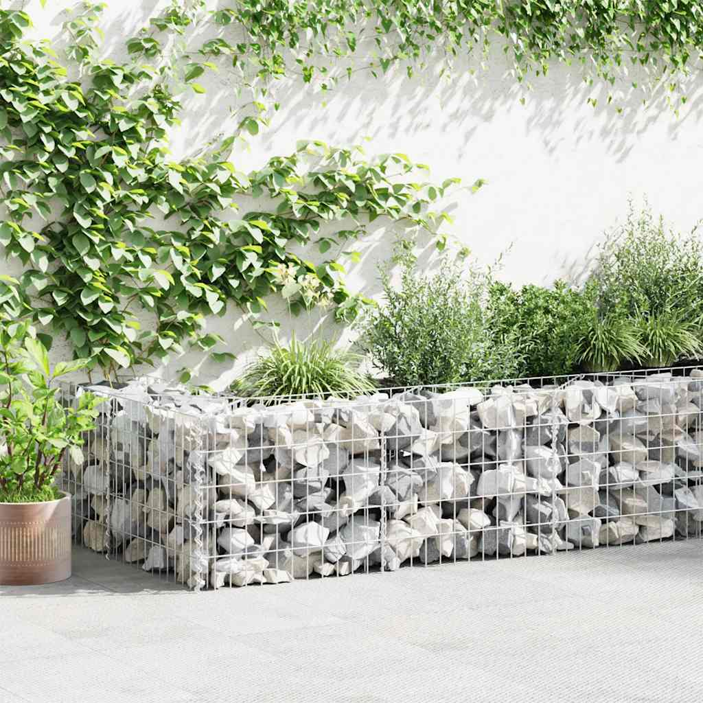 vidaXL Schanskorfmuur 630x30x50 cm gegalvaniseerd staal