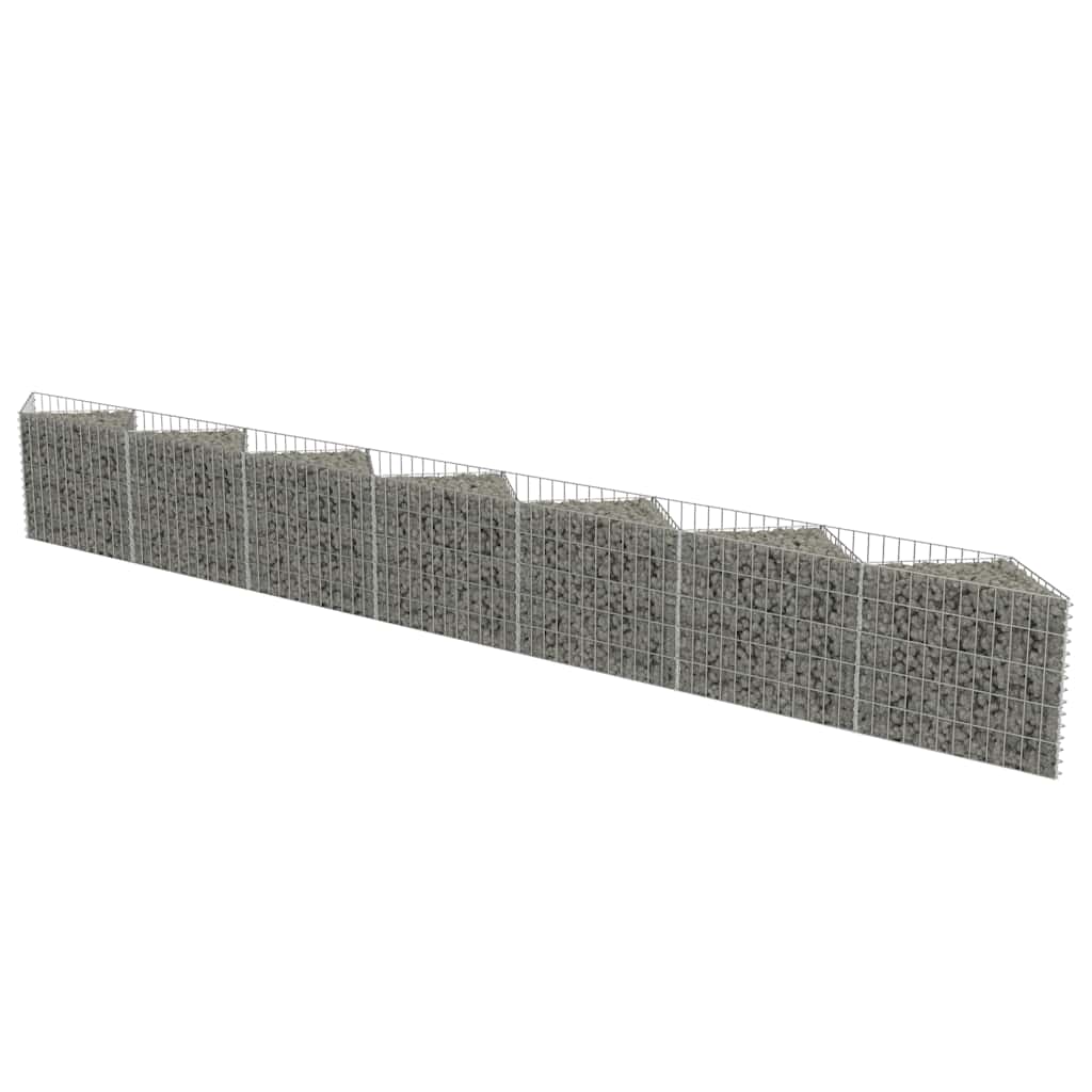 vidaXL Schanskorfmuur 630x30x50 cm gegalvaniseerd staal