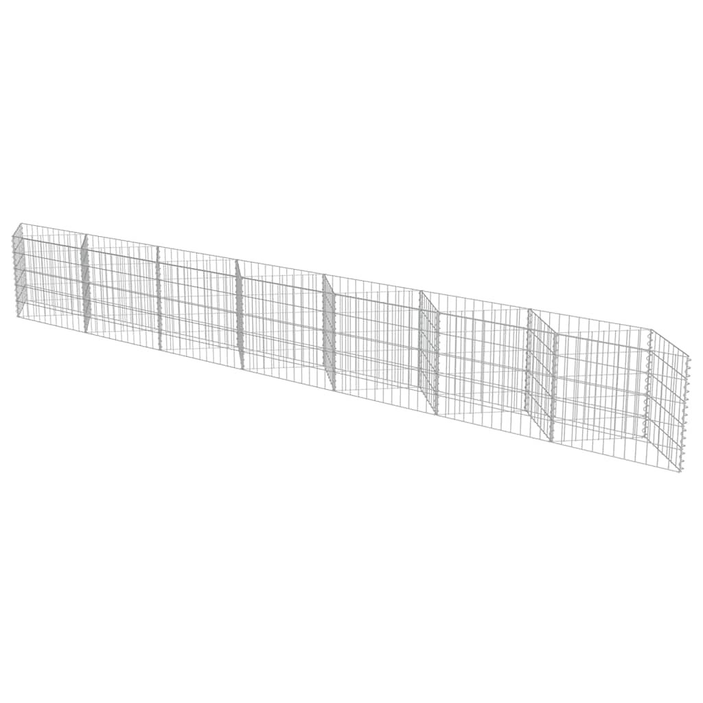 vidaXL Schanskorfmuur 630x30x50 cm gegalvaniseerd staal