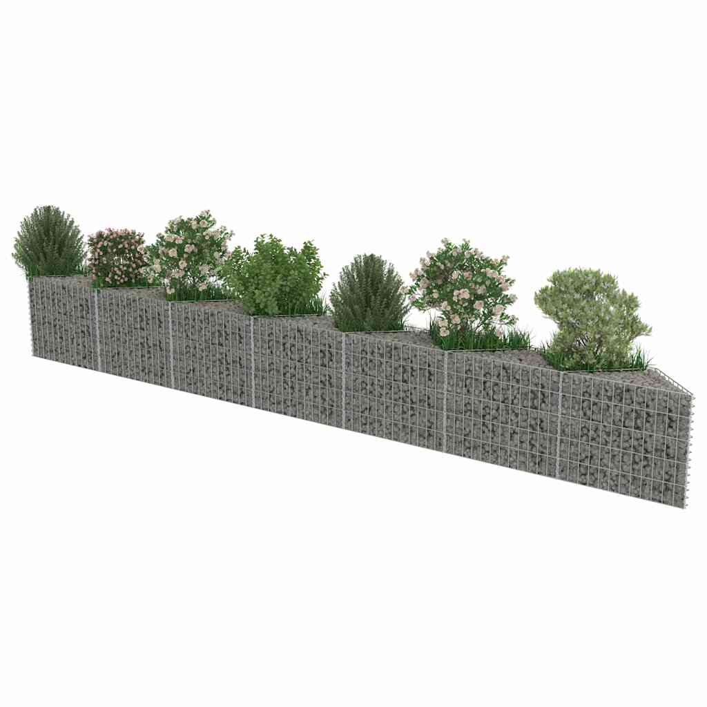 vidaXL Schanskorfmuur 630x30x50 cm gegalvaniseerd staal