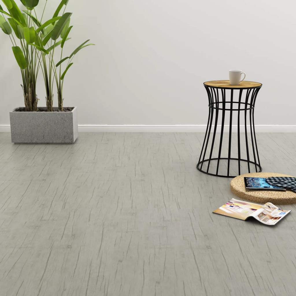 vidaXL Self-adhesive Floor Planks 4.46 m² 3 mm PVC Striped Wood Color