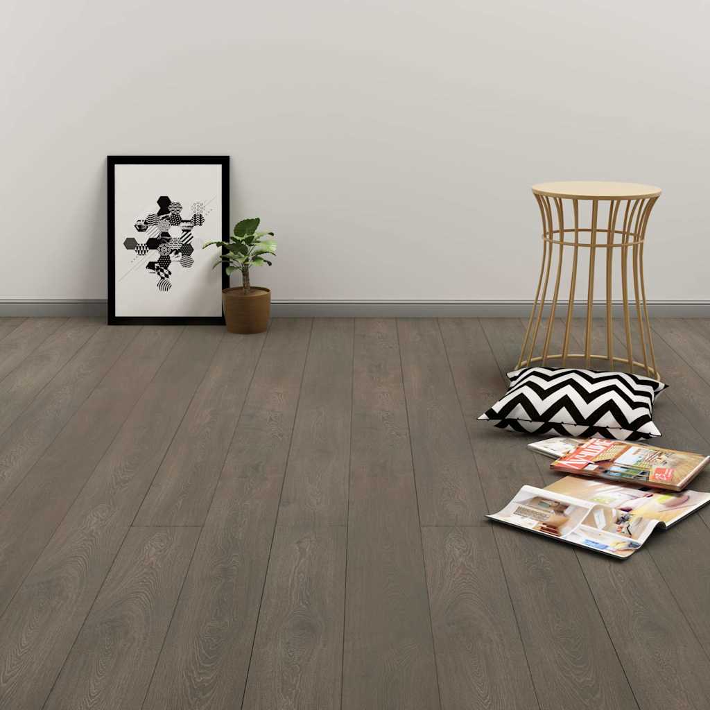 vidaXL Self-adhesive Floor Planks 4.46 m² 3 mm PVC Striped Wood Color