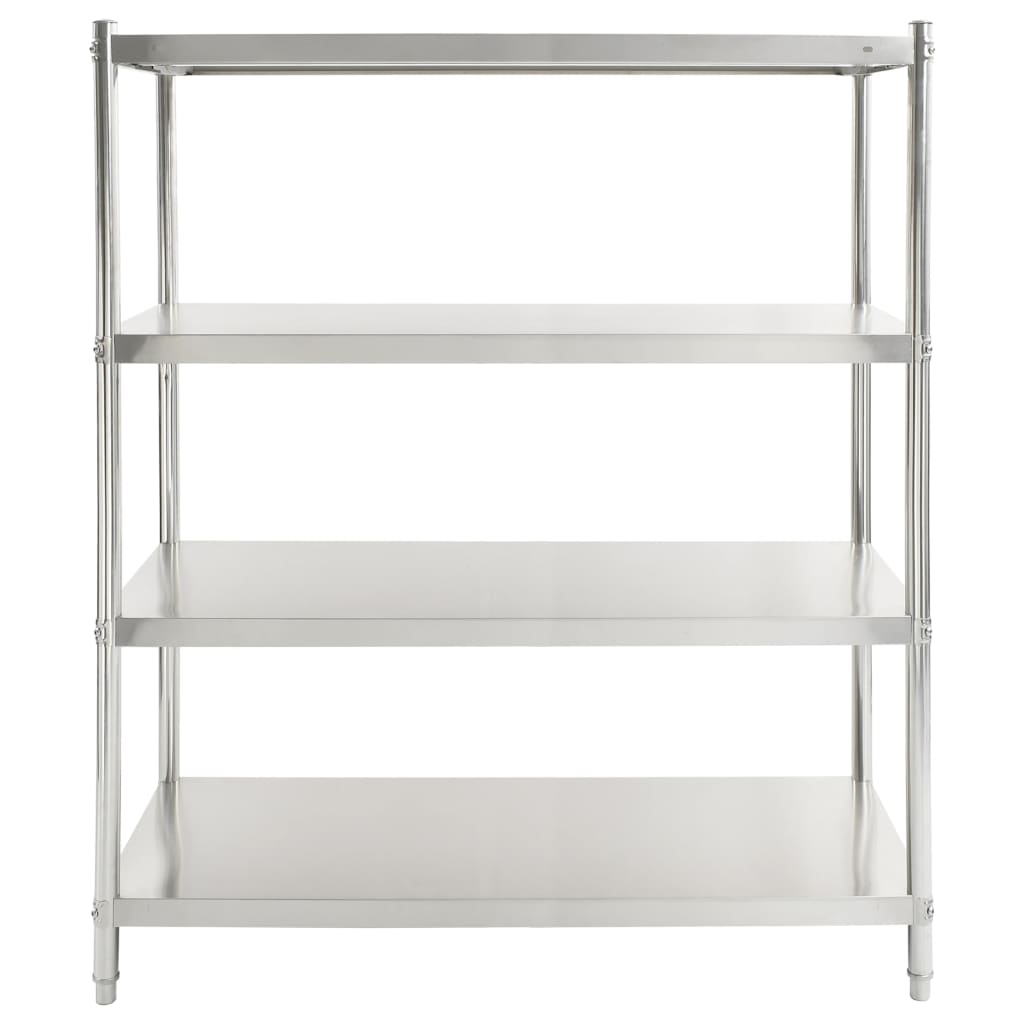 vidaXL Keukenrek 4-laags 150x48x155 cm roestvrij staal