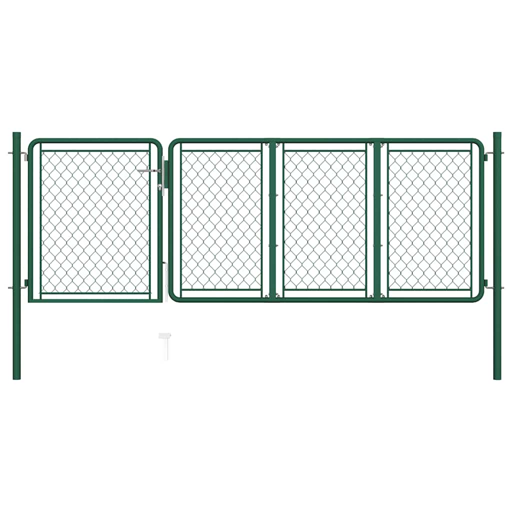 vidaXL Poort 100x350 cm staal groen