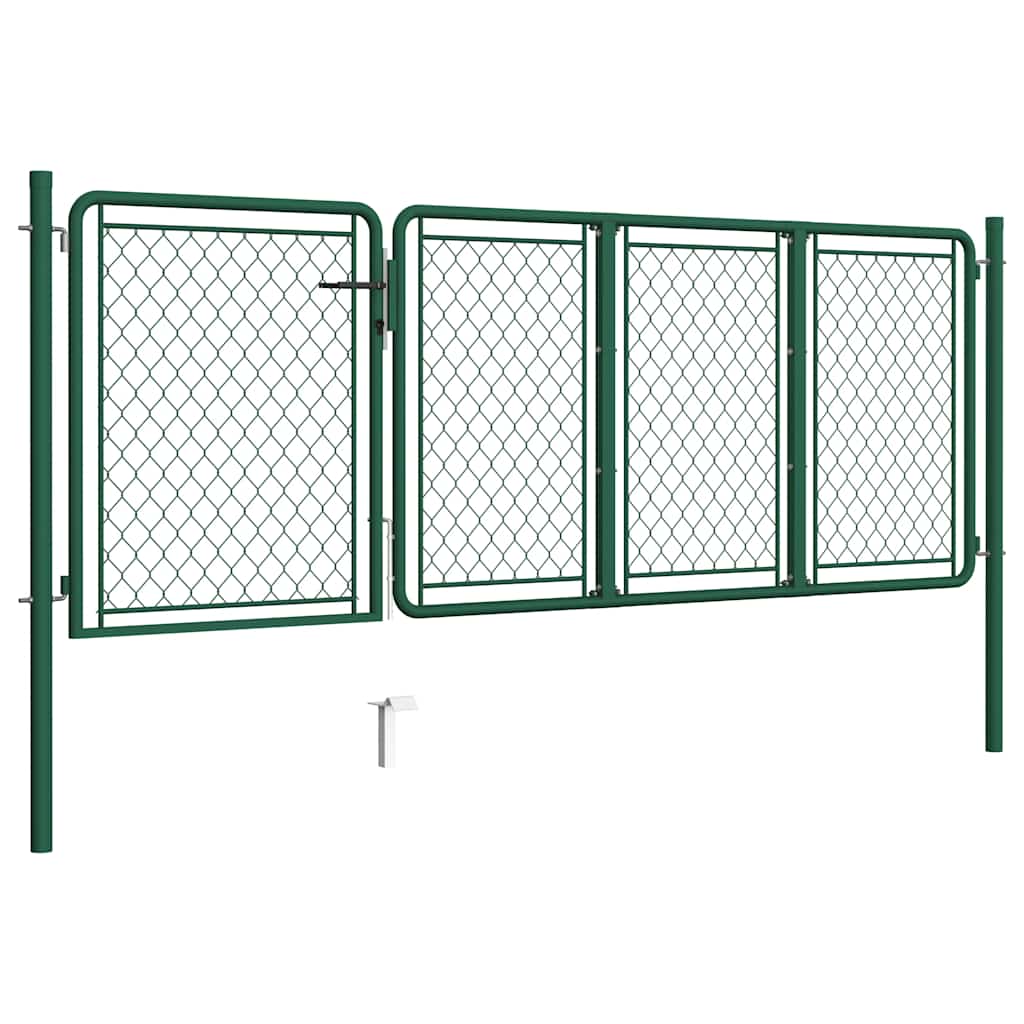 vidaXL Poort 100x350 cm staal groen