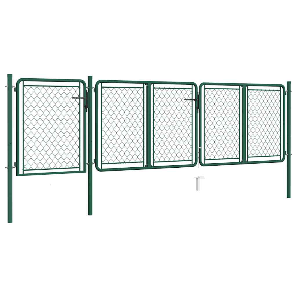 vidaXL Poort 100x350 cm staal groen