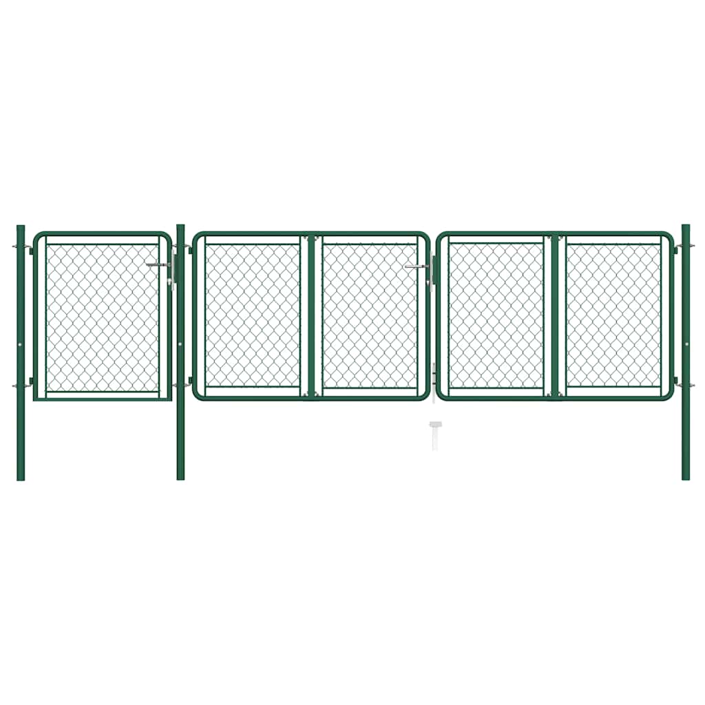 vidaXL Poort 100x350 cm staal groen
