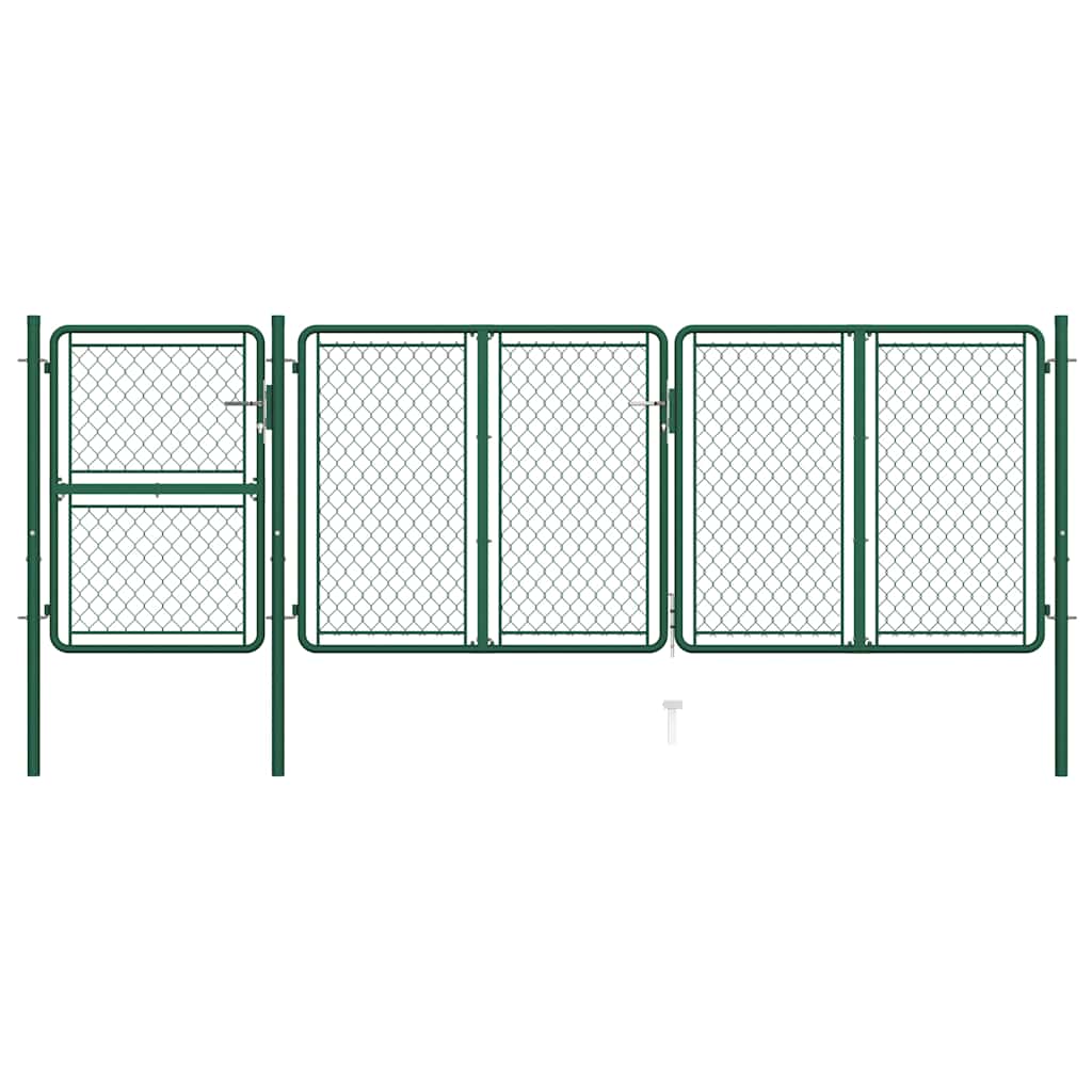 vidaXL Poort 100x350 cm staal groen