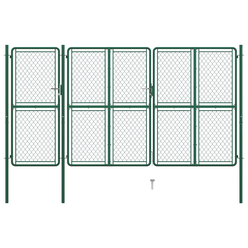 vidaXL Poort 100x350 cm staal groen