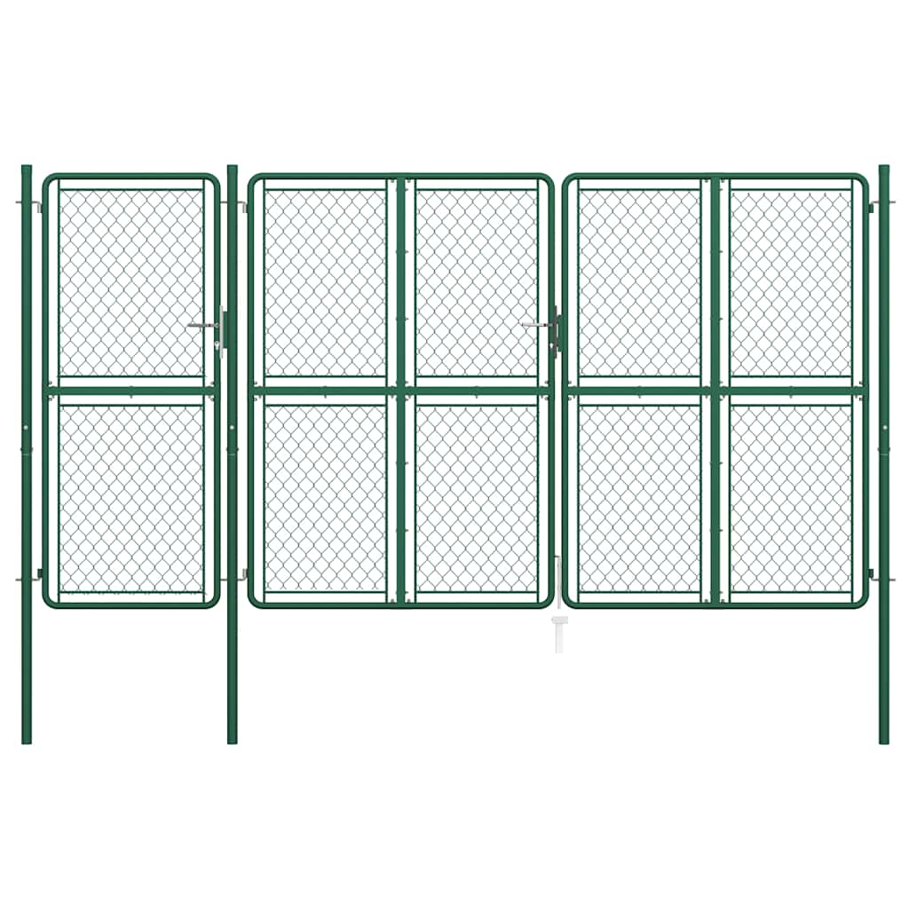 vidaXL Poort 100x350 cm staal groen