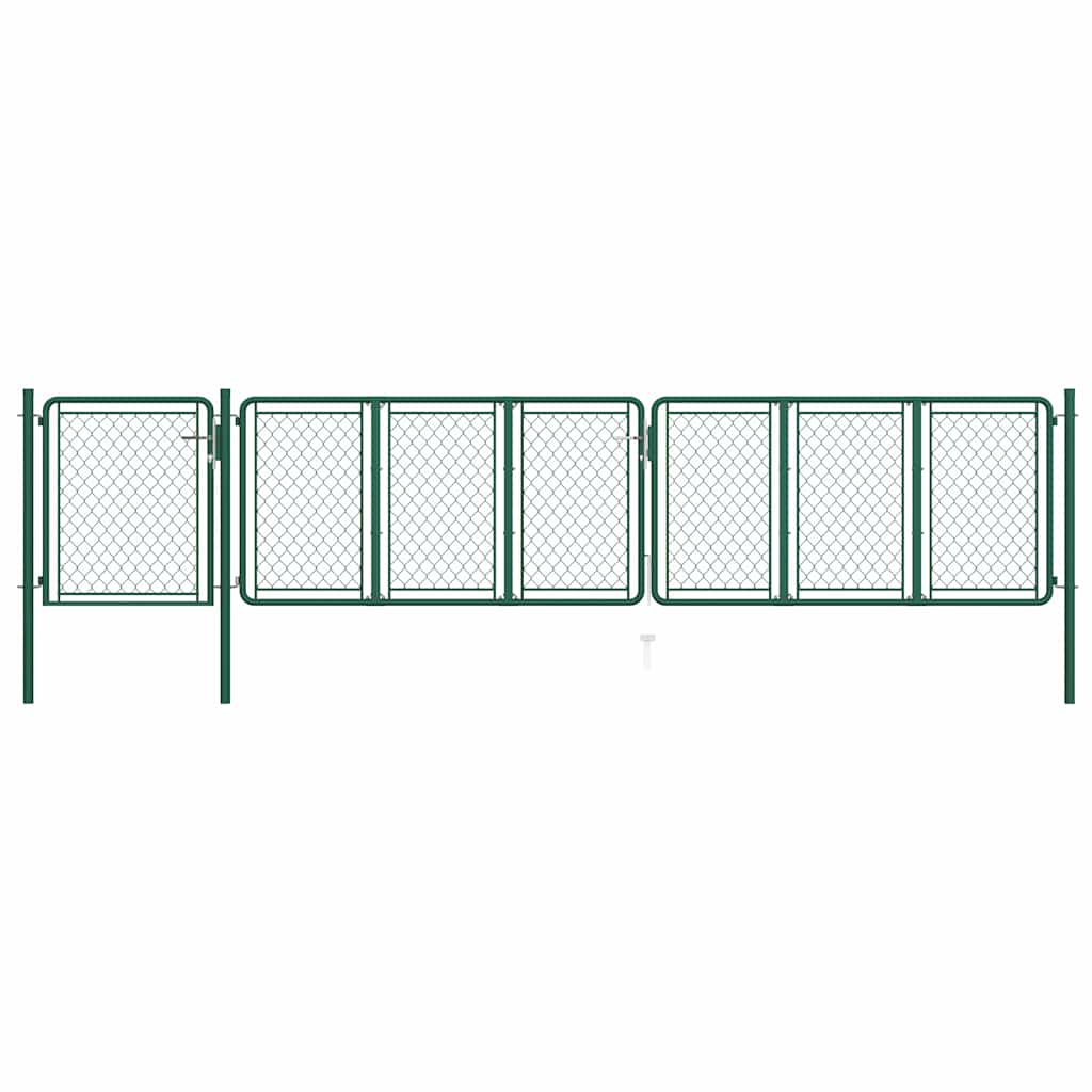 vidaXL Poort 100x350 cm staal groen