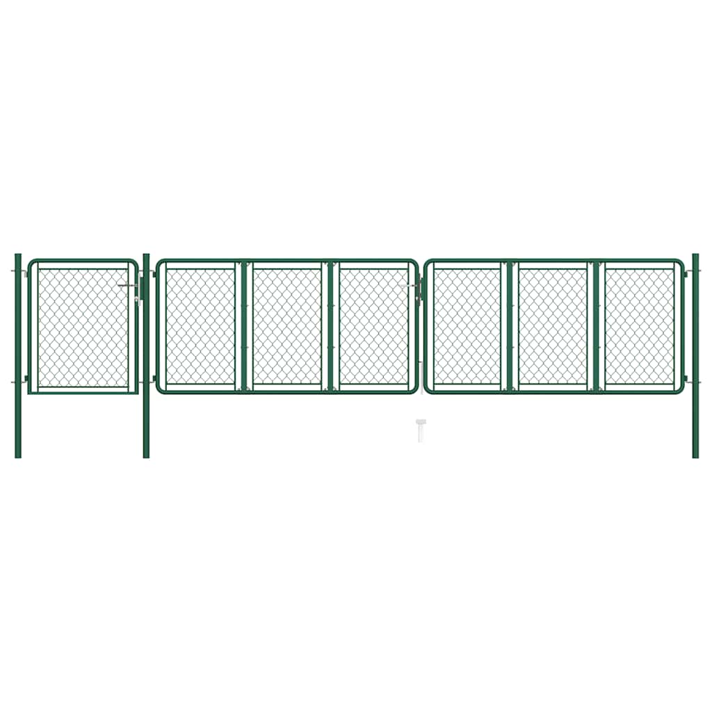vidaXL Poort 100x350 cm staal groen