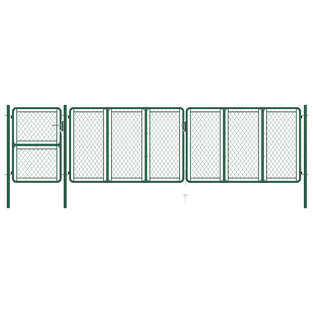 vidaXL Poort 100x350 cm staal groen