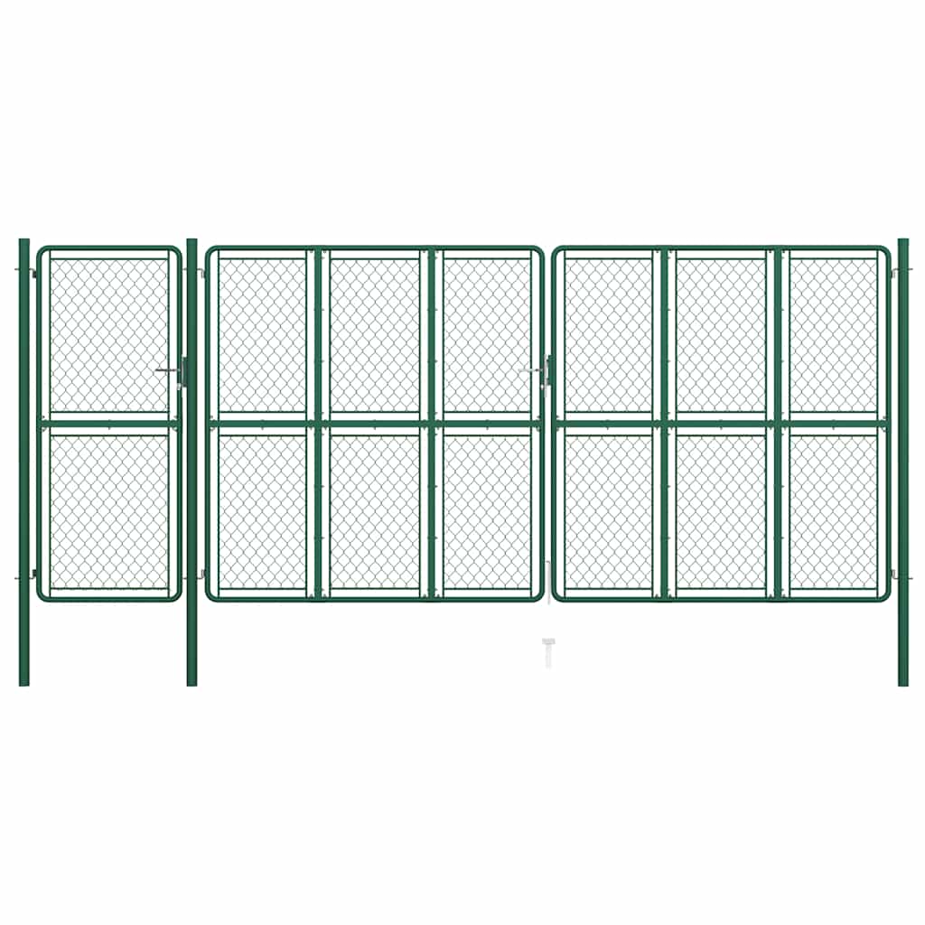 vidaXL Poort 100x350 cm staal groen