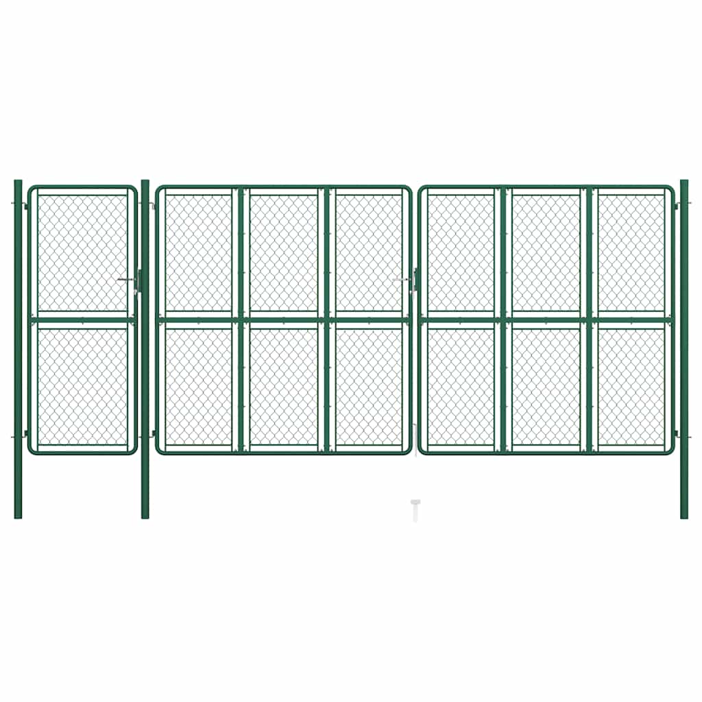 vidaXL Poort 100x350 cm staal groen