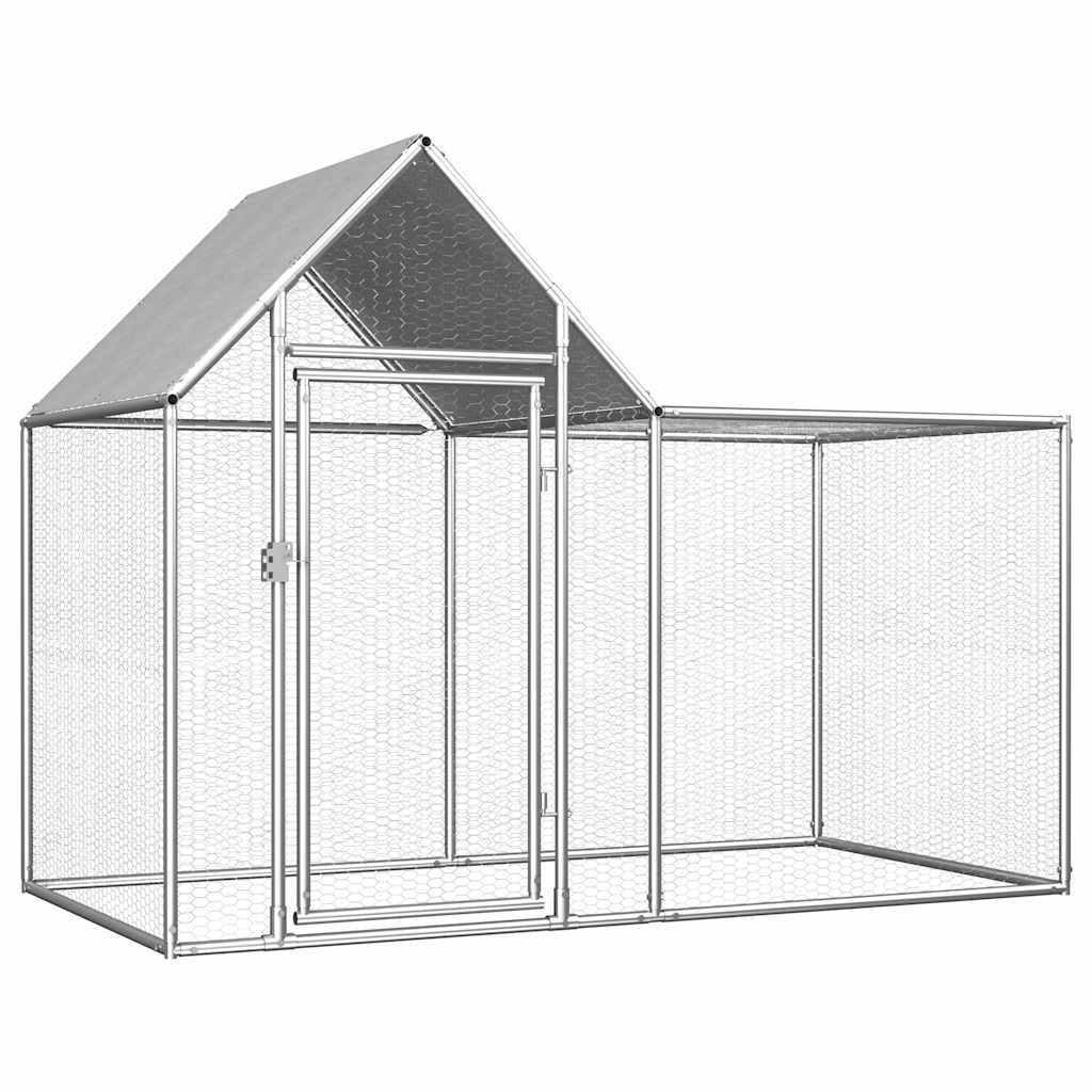 vidaXL Kippenren 2x1x1,5 m gegalvaniseerd staal - Aashly