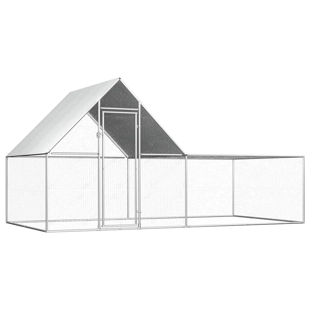 vidaXL Kippenren 2x1x1,5 m gegalvaniseerd staal - Aashly