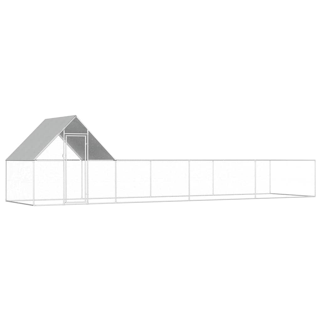 vidaXL Kippenren 2x1x1,5 m gegalvaniseerd staal - Aashly