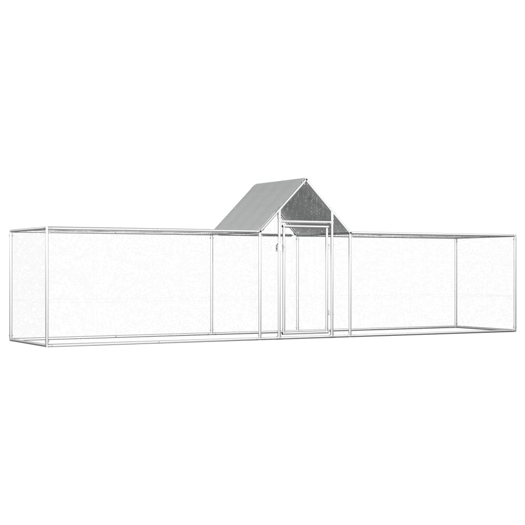 vidaXL Kippenren 14x2x2 m gegalvaniseerd staal - Aashly