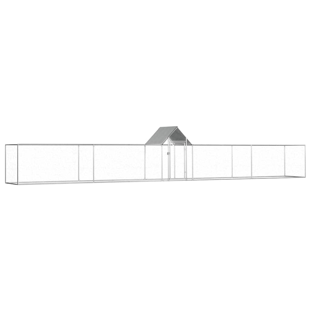 vidaXL Kippenren 14x2x2 m gegalvaniseerd staal - Aashly