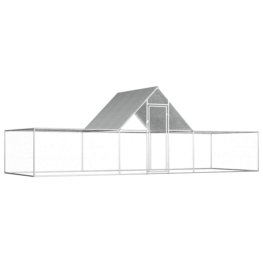 vidaXL Kippenren 14x2x2 m gegalvaniseerd staal - Aashly