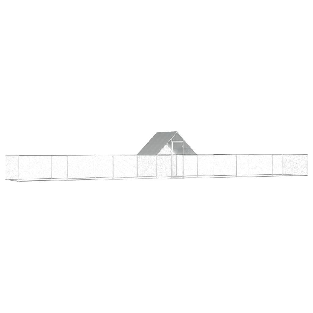 vidaXL Kippenren 14x2x2 m gegalvaniseerd staal - Aashly