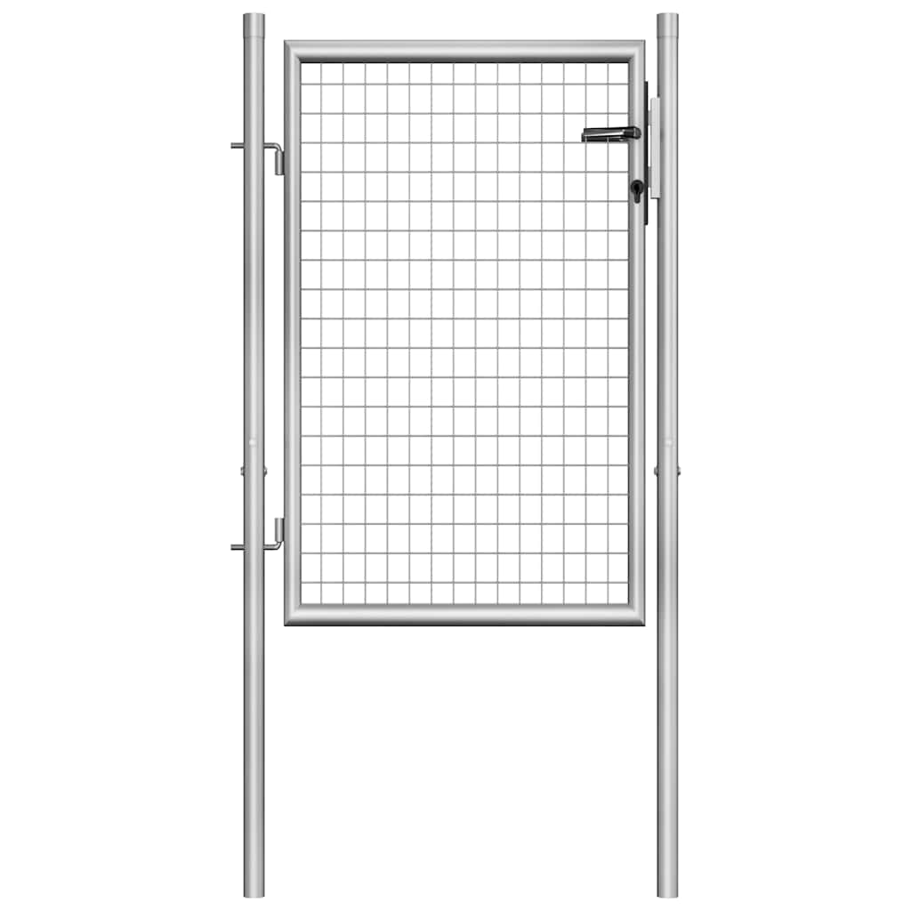 vidaXL Poort 105x225 cm gegalvaniseerd staal zilverkleurig
