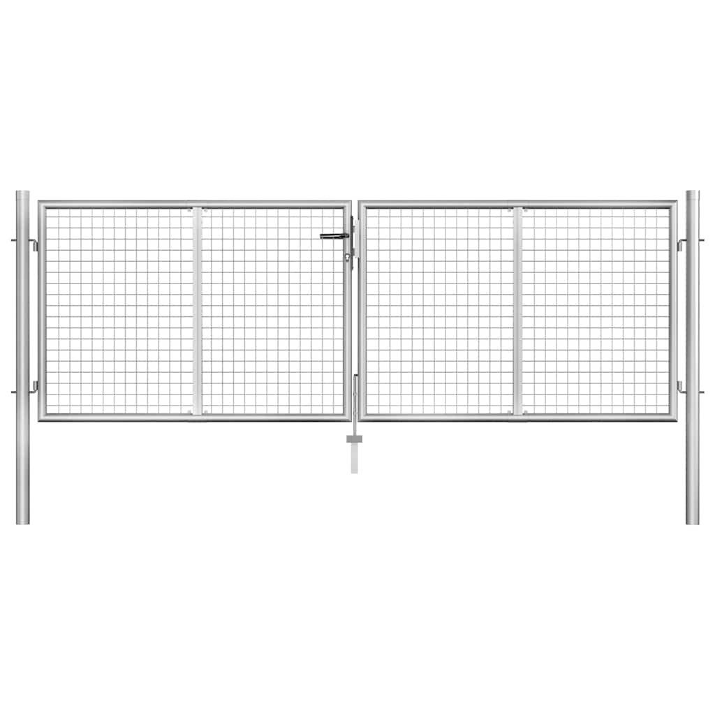 vidaXL Poort 105x225 cm gegalvaniseerd staal zilverkleurig