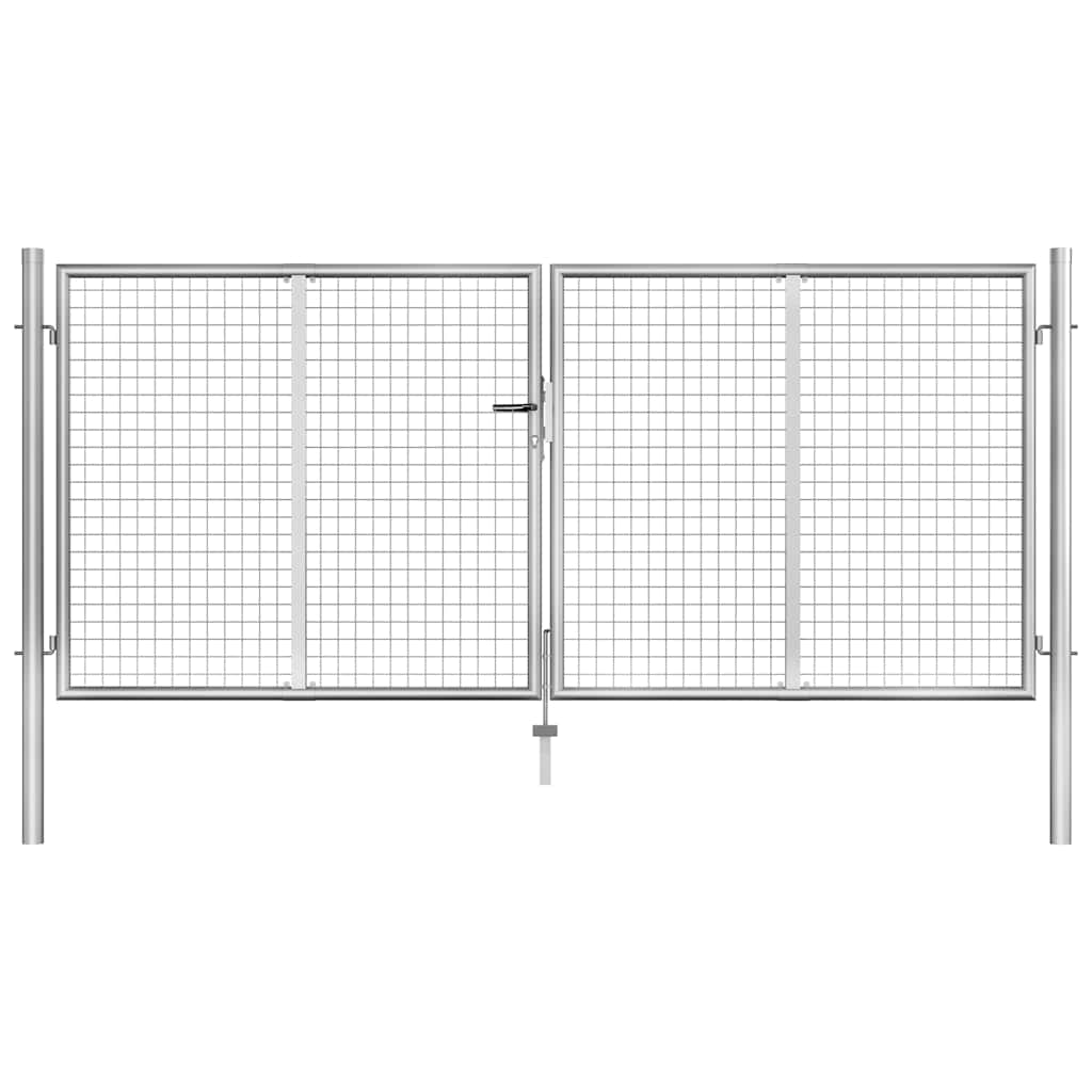 vidaXL Poort 105x225 cm gegalvaniseerd staal zilverkleurig