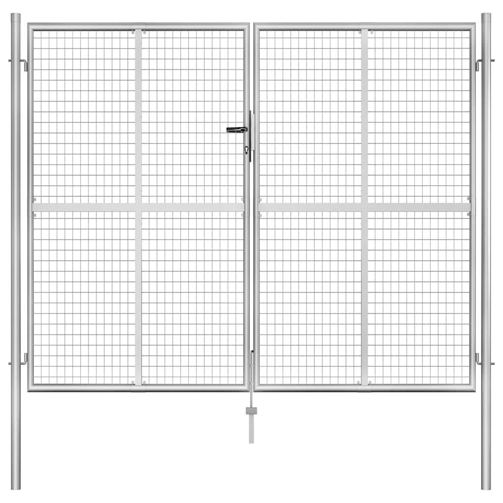 vidaXL Poort 105x225 cm gegalvaniseerd staal zilverkleurig